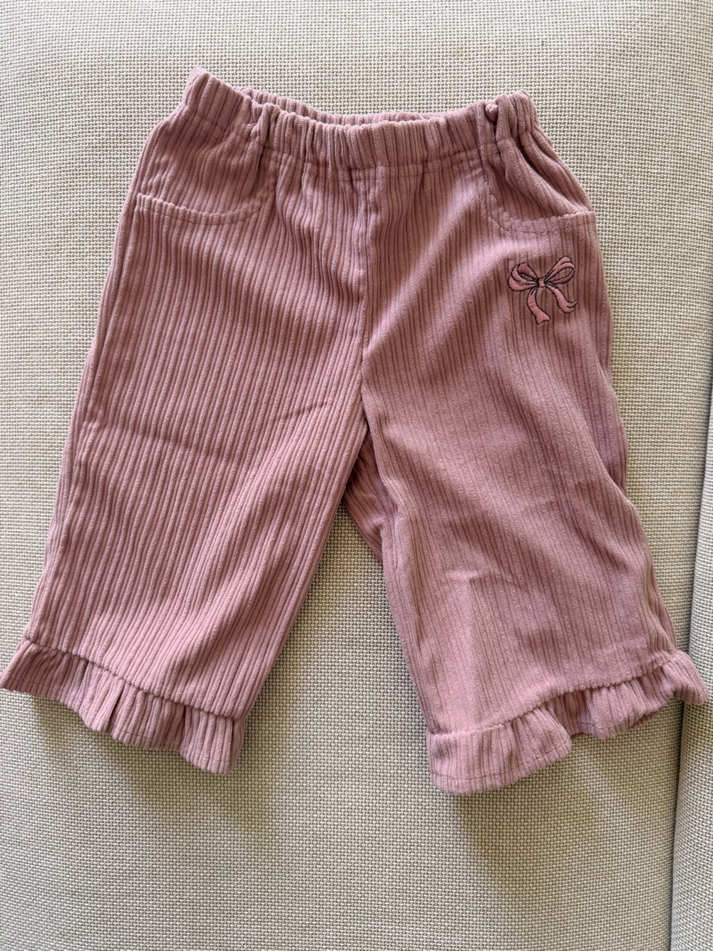 Kids Ribbed Lounge Pants in Dusty Rose